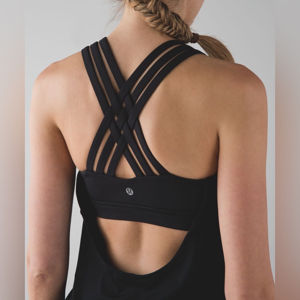 Lululemon Beat The Heat Tank with Built in Sports Bra Black Size 8